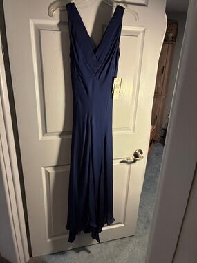 Lauren Ralph Lauren Deep Navy V-Neck Maxi Dress